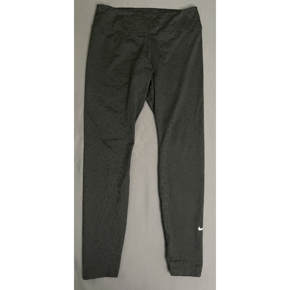 Nike Leggings Womens Large Black Glitter Animal Print High Rise Leopard Print - Picture 3 of 13
